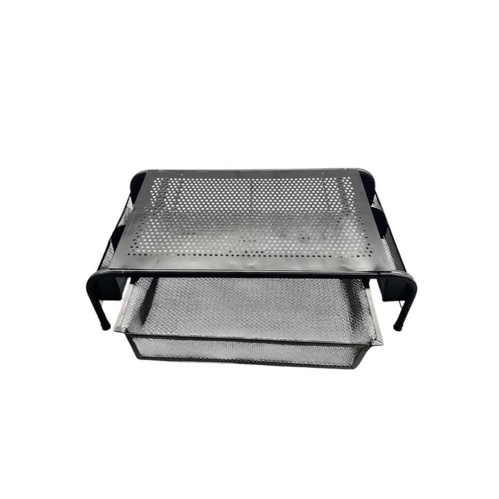 Monitor riser stand With Pull Out Drawer and Storage Organization on Sides